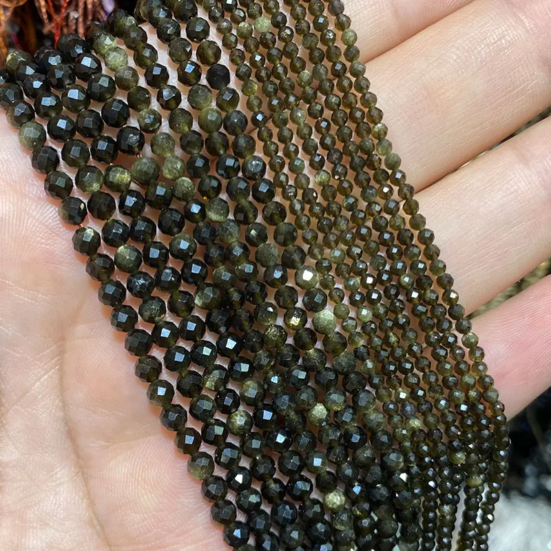 Natürliche Stein Jaspis Lapis Apatit Turmalin Granat Jade Facettierte Runde Perlen Für Schmuck Machen DIY Armband Halskette 2/3/4MM – Detail 25