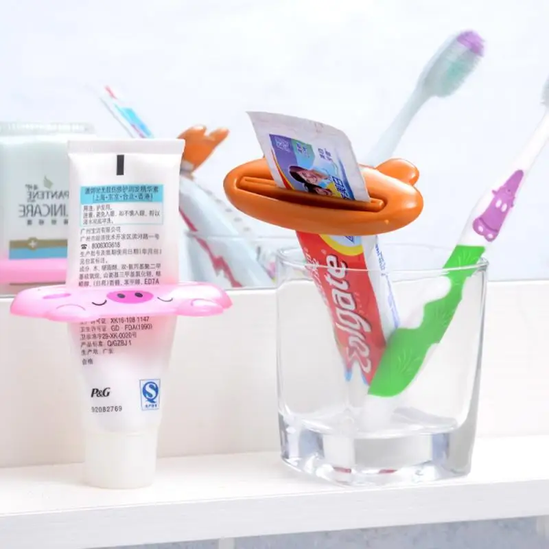 Cute Cartoon Design Toothpaste Extruder Bathroom Accessories Plastic Toothpaste Dispenser