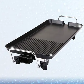 

220V 41x23cm Electric Nonstick BBQ Grill Barbecue Oven Roasting Pan Barbecue Griddle Cookware Kitchen Cooking Tools with EU Plug