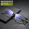 SWOKENCE Nearsighted Spectacles Customizable Prescription -0.5 TO -10 Women Men Business Alloy Half Frame Myopia Glasses F040 ► Photo 1/6