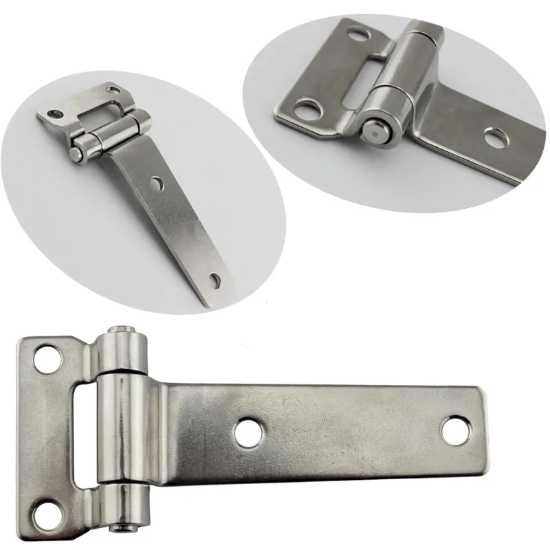 5pcs pack Stainless steel marine T Type Container Hinge Forged Truck Vehicle Hinge with 4 Fixing Screw Holes 135x58x27mm