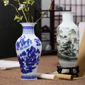 

CHINESE JINGDEZHEN CERAMIC VASE ORNAMENTS BLUE WHITE PORCELAIN FIGURINES HOME FURNISHING CRAFTS LIVINGROOM ACCESSORIES DECOR