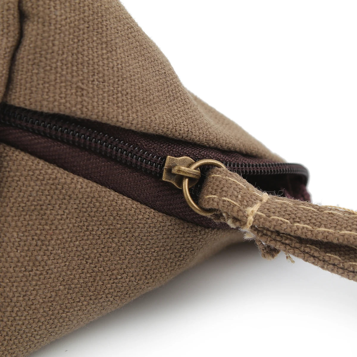 Zongzi Shaped Pocket Wallet Triangle Shape Canvas Coin Purse Cute Wallet Creative Retro Holding Bag Fashion Style Popular 1Pcs