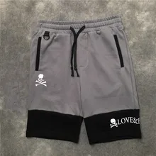 Новинка Высокая мужская Роскошная Голова Череп кости удобные классические полосатые скейтборд, уличная мода хлопок повседневные шорты# Ba1