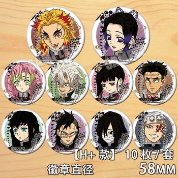 

Anime Demon Slayer Kimetsu no Yaiba Iguro Obanai Kochou Bedge Cartoon Collect Backpacks Bags Badges Button Brooch Pin Gifts