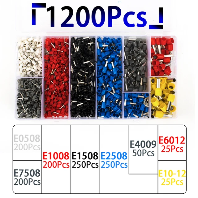 wire connect 400/415/750/900pcs-BOX Crimping tool Insulated connector Terminal Crimp Terminator cold pressed insulated terminal 1200PCS