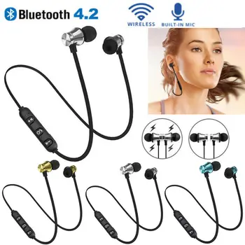 

Portable Sport Bluetooth Earphones Wireless Stereo Music Earphone for Phone Magnetic Headset Headphones with Microphone 4 Colors