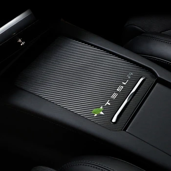 

Car Central Armrest Box Protector Carbon Fiber Anti-scratch Sticker Anti-dirty Interior Modified Decoration For Tesla Model X S