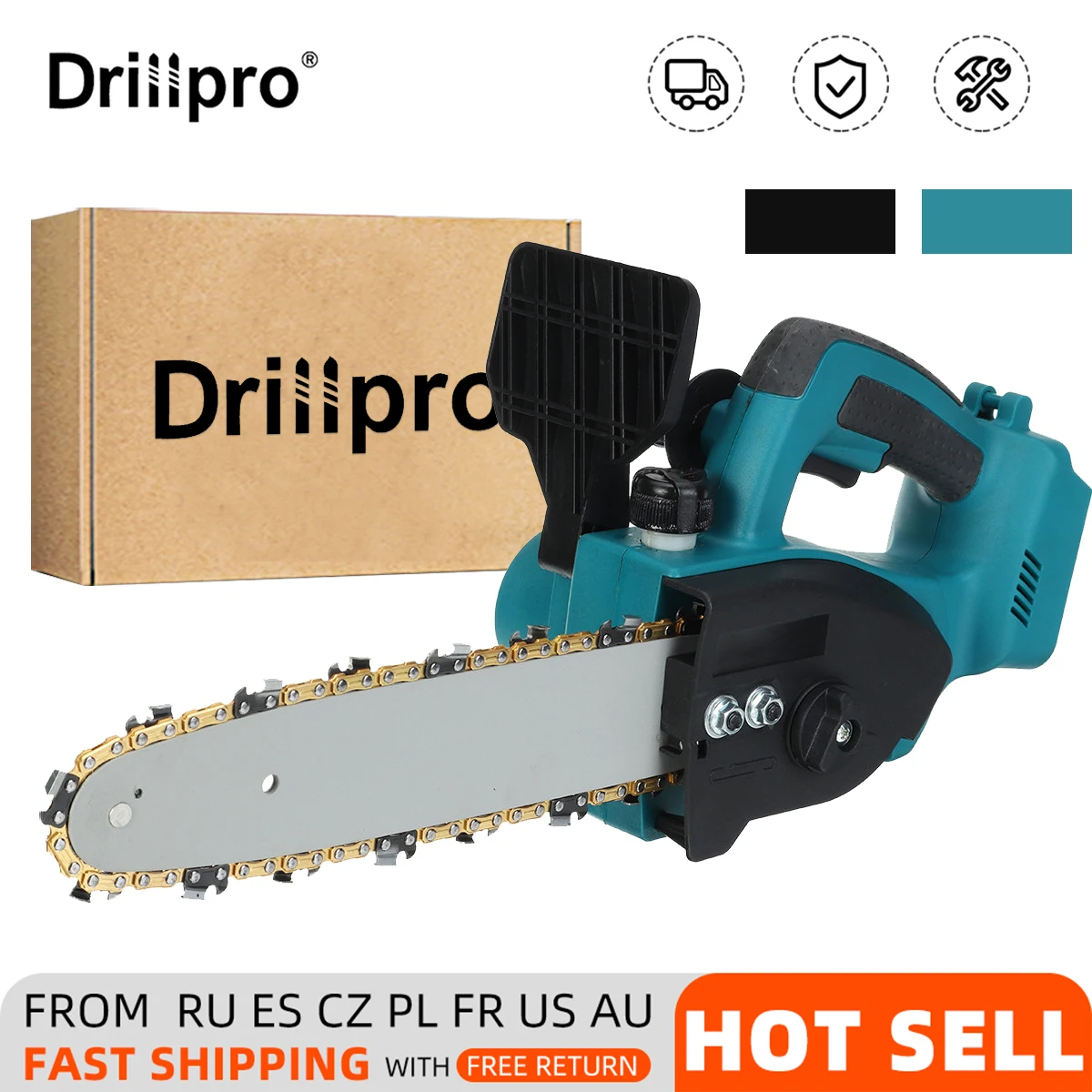 10 Inch 2000W Cordless Electric Chainsaw Garden Woodworking Power Tool Brushless Motor Wood Cutter For Makita 18V Battery