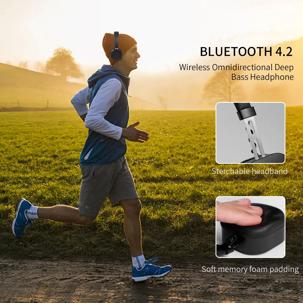 A1 Ergonomic Design 4 2 Wireless Embedded Omnidirectional Deep Bass Headphone Built in Battery High Performance