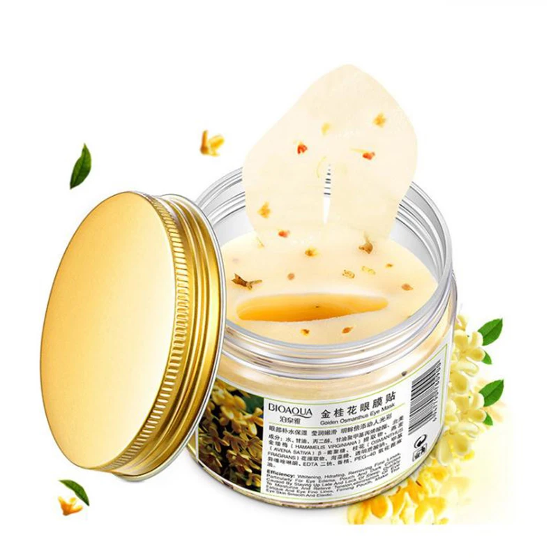 BIOAQUA 80 Pcs Gold Osmanthus eye mask women Collagen gel whey protein face care sleep patches health mascaras eye care