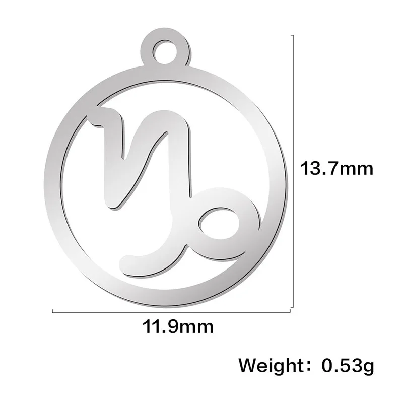 Teamer 12pcs Zodiac Floating Charms Stainless Steel Constellation Pendants