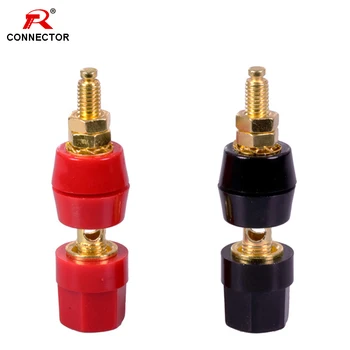 

50pcs 4MM Binding Post HIFI Cable Terminals, Brass with Gold Plated Red&Black Binding Post Amplifier Speaker Cable Connector