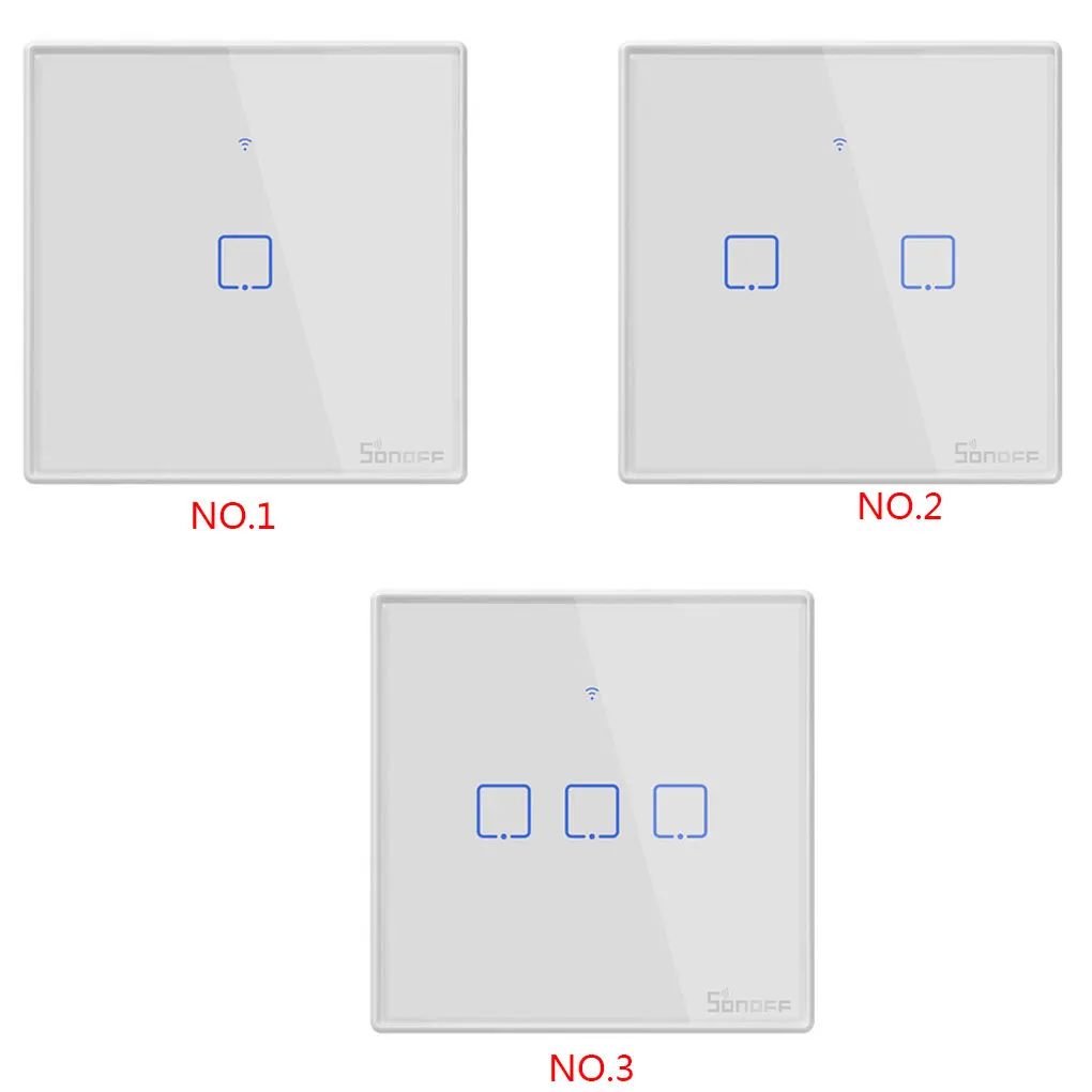SONOFF T2 1/2/3 Gang TX Series 433Mhz RF Controlled Wifi Light Switch Smart Home Supplies UK Standard