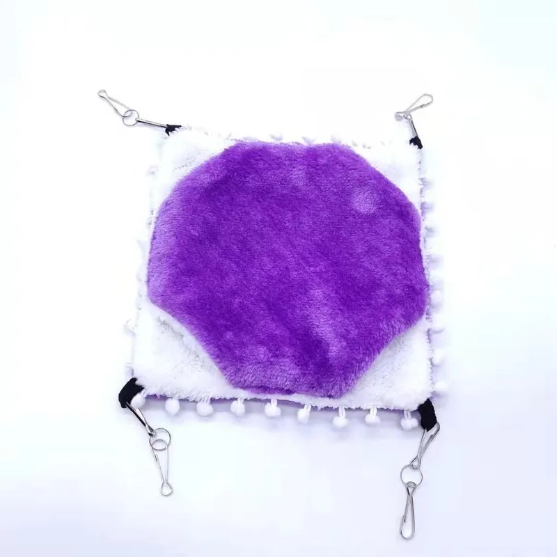 Warm Plush Hamster Hammocks Chinchillas Squirrel Guinea Pig Winter Solid Color Hanging Bed Cage Accessories Small Pet Toys