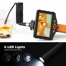 Портативный профессиональный 4,5 дюймовый HD промышленный эндоскоп бороскоп Инспекционная камера Бороскоп с полужесткой трубкой 2600 мАч батарея