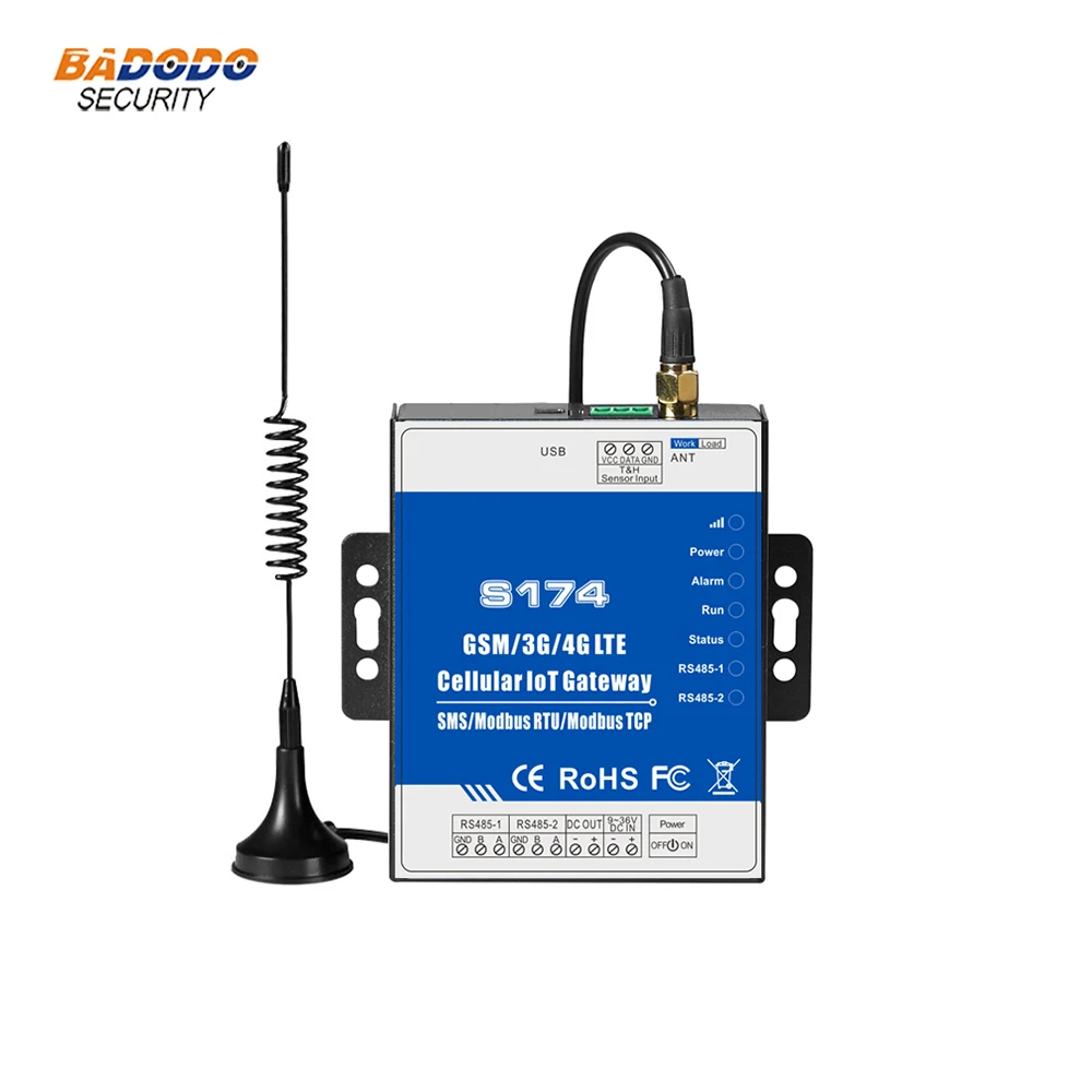 Двухсимочный GSM-шлюз 3G 4G LTE сигнализация RTU S174 с последовательным портом RS485
