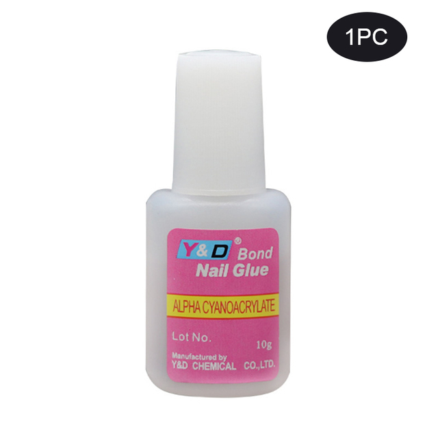 Art Glue Set for Fake Nail Fast-Dry Adhesive Acrylic False Tips 3D Decoration Nail Rhinestone Nail Glue Manicures Tool