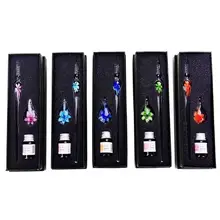 Fleur intérieure de Signature d'encre en Faux cristal, stylo à tremper en verre, cadeau artistique pour écrire, offre spéciale, 50%
