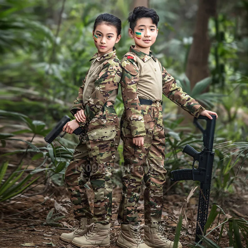 

Kids Boys US Army Tactical Military Uniform Airsoft Camouflage Combat-Proven Shirts Pants Rapid Assault Long Sleeve Battle