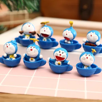 

8pcs/set Cartoon Doraemon Anime Figure Toys PVC Model Kids Toys Cute Jingle Cat Figurines Dolls Car Home Decor Gifts