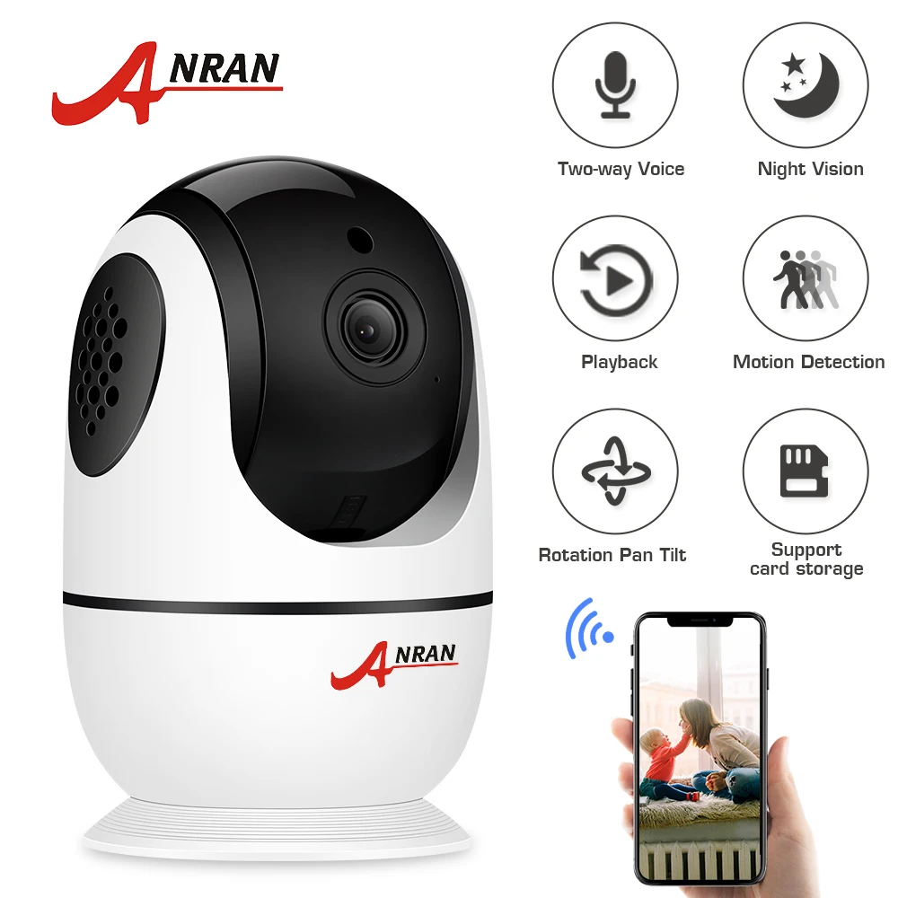 Online ANRAN Wifi 1080P HD cámara inalámbrica de visión nocturna monitores de bebé cámara de vigilancia de seguridad cámara inalámbrica de Audio bidireccional