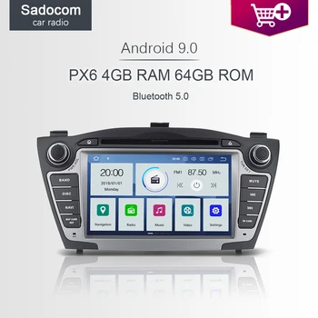 

7" PX6 2 din Android 10.0 Car DVD player 6 Core 64GB ROM 4GB RAM DSP car radio autoradio For Hyundai IX35 2010 2011 2012 2013