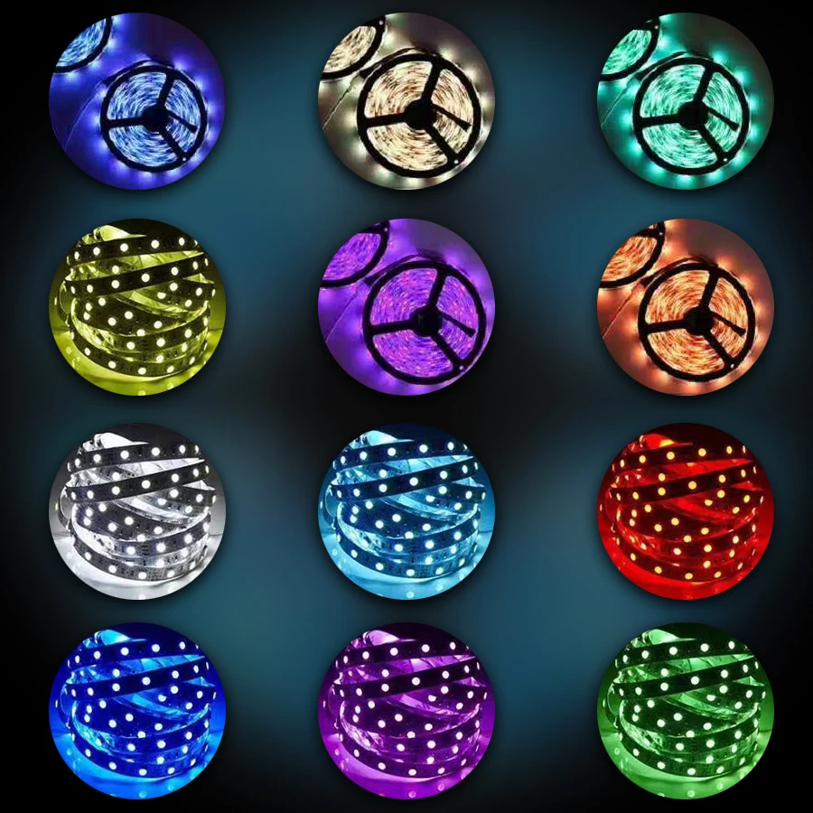 Светодиодный светильник Rgb Smd 5050 лента DC 12 В водонепроницаемый светодиодный светильник 5 м 10 м ИК/РЧ пульт дистанционного управления Диодная светящаяся полоса лампа