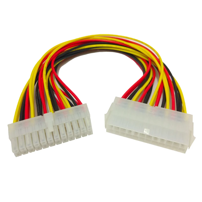 ATX Mining 30cm 24 Pin Dual PSU Power Supply Extension Cable for Computer Adaptor Cable Connector for Miner Mining 24Pin 20+4pin