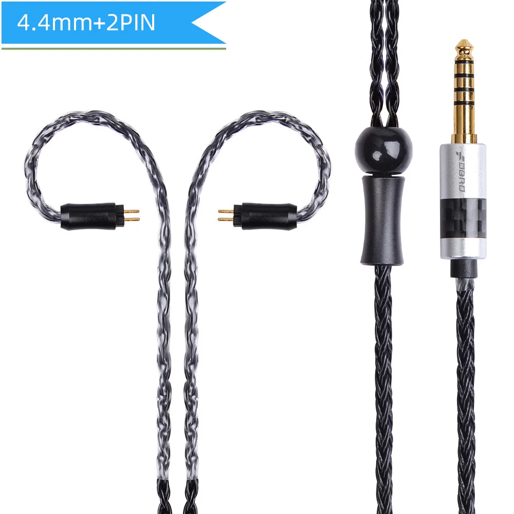 black 4.4mm 2pin FDBRO 16 ядер 2,5/3,5/4,4 мм с серебряным покрытием наушников обновления аудио провода наушники MMCX IE80 IM 2Pin 0,78 мм A2DC кабель SE425 SE535 - Цвет: black 4.4mm 2pin