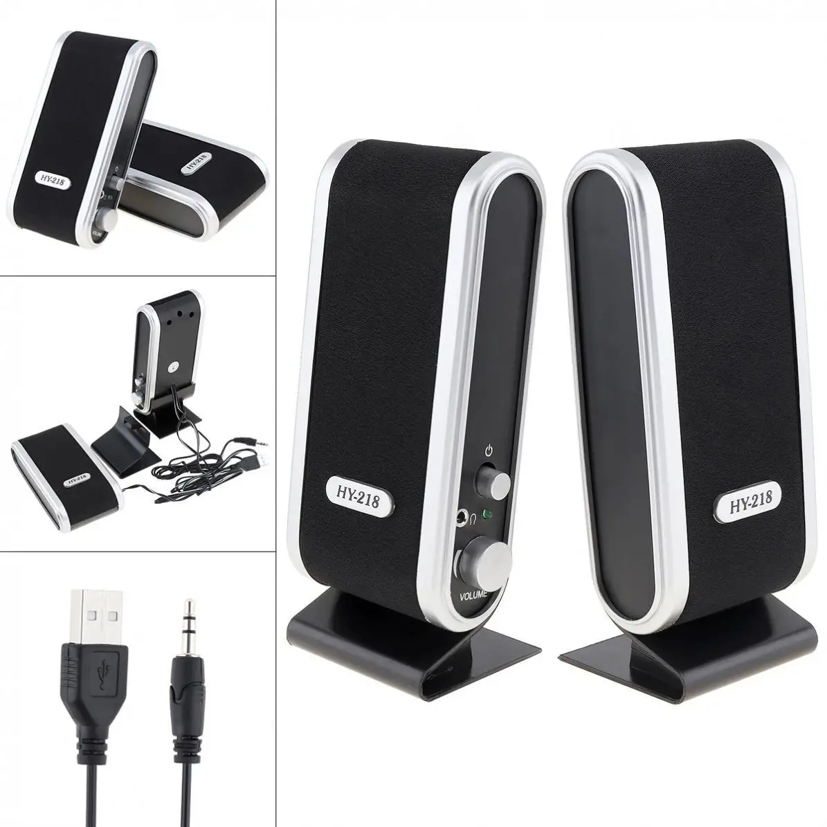 Speakers Stereo Microphone Computer Mini Laptop Audio-Jack Usb-Power 6w 2 for Pc Mac