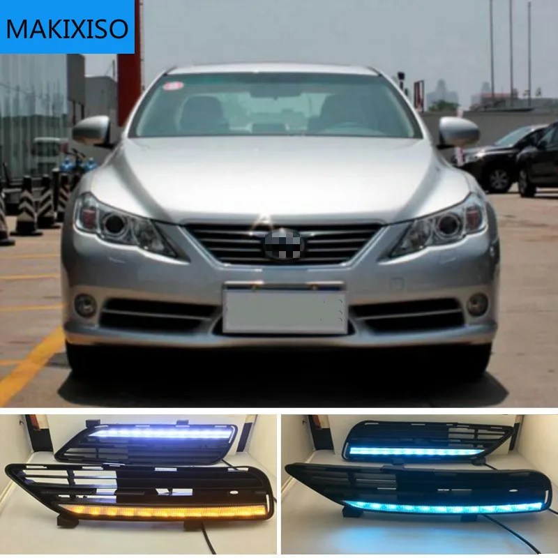 

1Pair LED DRL Daytime Running Light With Turn Signal Fog Lamp DRL For Toyota MARK X REIZ 2010-2013