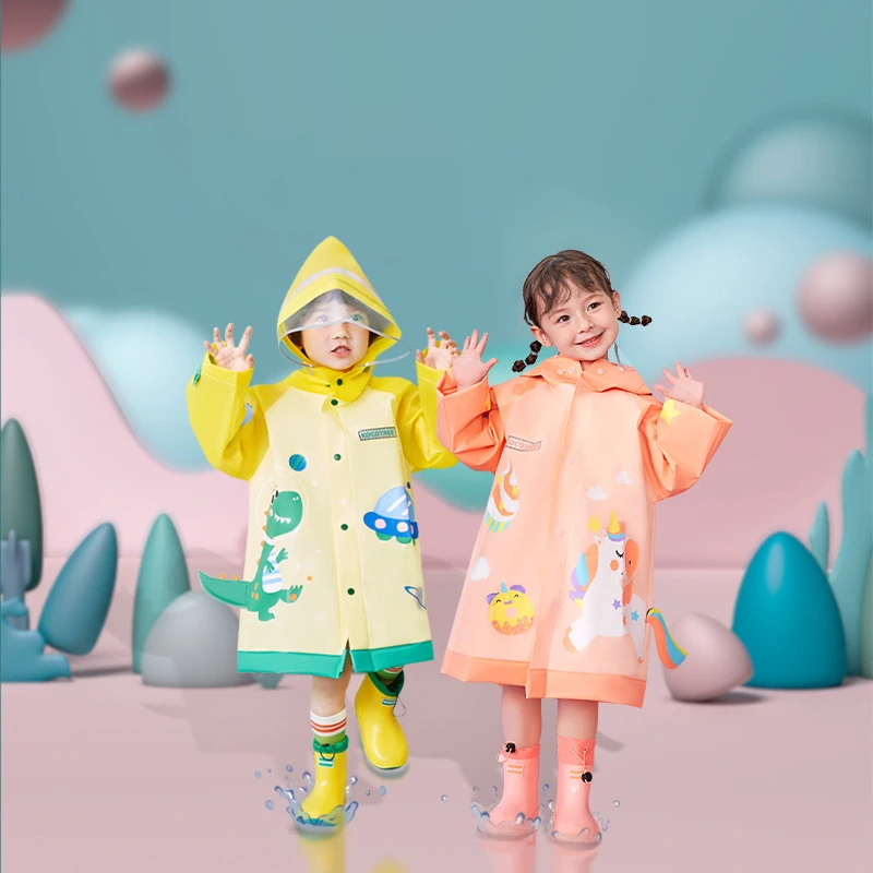 

Kocotree Children Raincoat Kids Cute Capa De Chuva Infantil Waterproof Child Rain Coat Cover Poncho Rainwear Hooded Impermeable