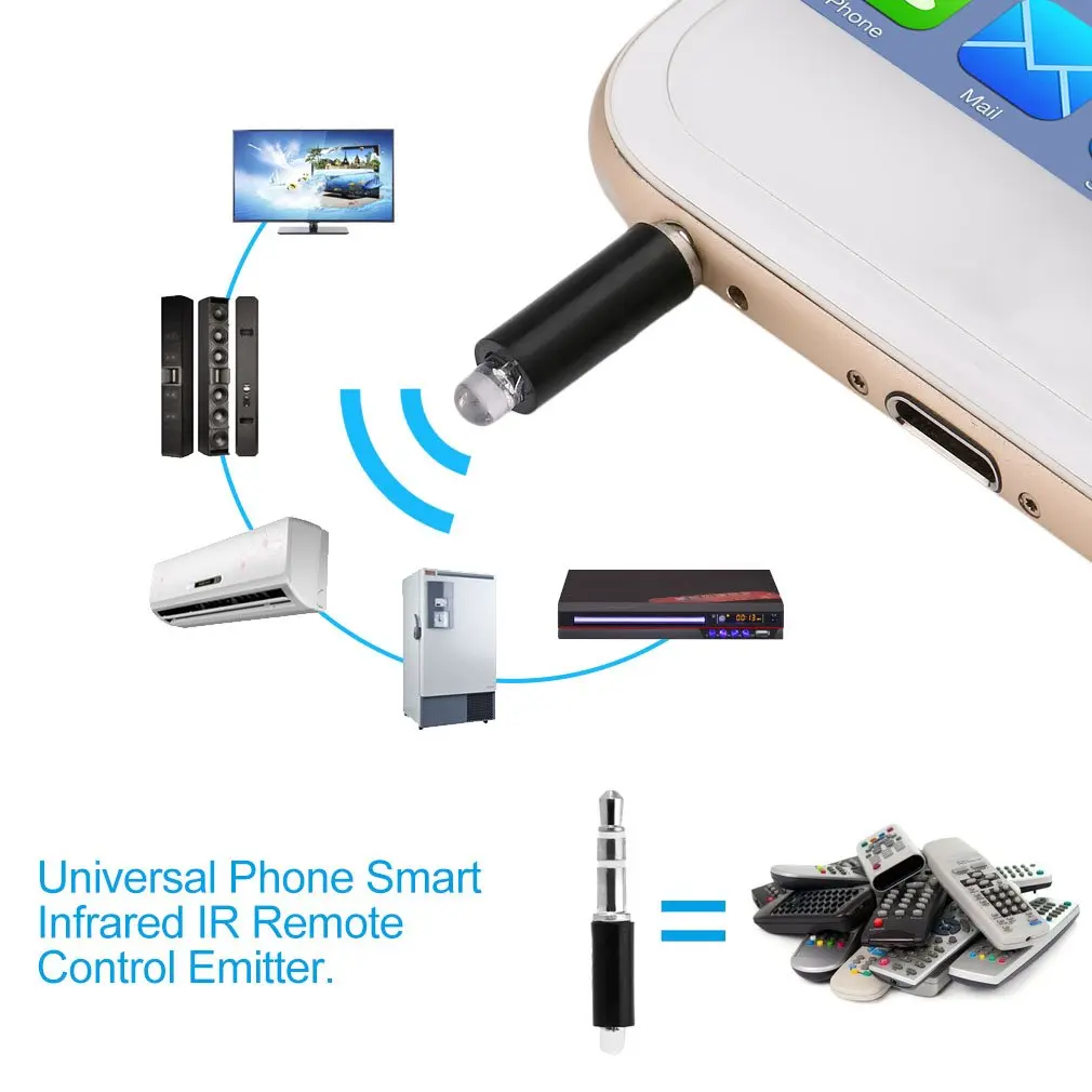 

Universal Mobile Phone Smart Infrared IR Remote Control Emitter Portable Mini Size TV STB DVD Control For Mobile Phone