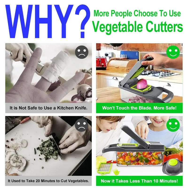 Multifunctional Vegetable Cutter Fruit Slicer Grater Shredders Drain Basket  Slicers 8In1 Gadgets Kitchen Accessories овощерезка