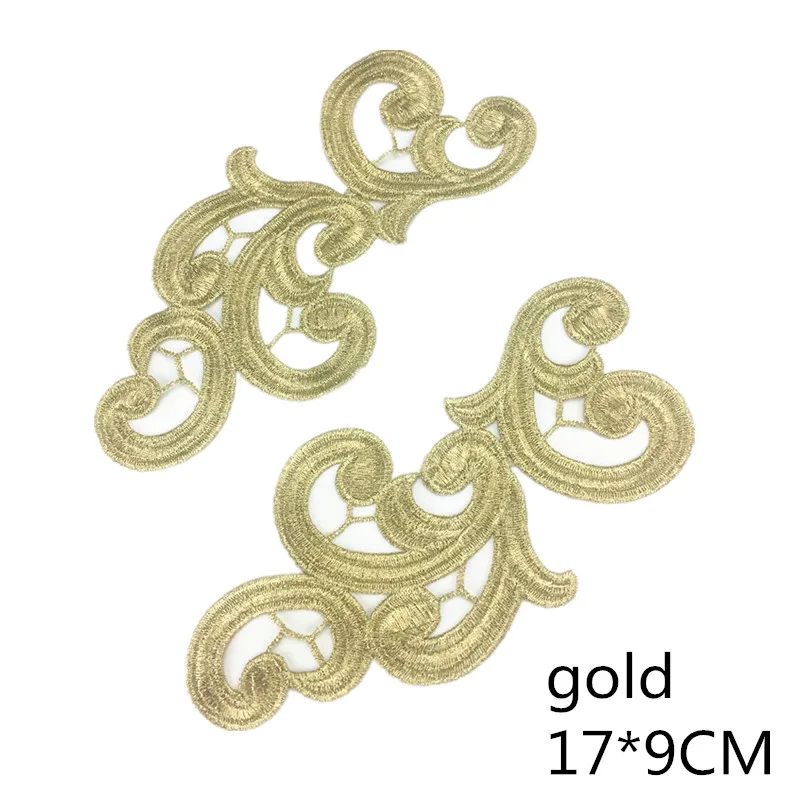 Embroidery Flower Patches Lace Applique Collar Wedding Dress Formal Accessories 17CM * 9CM 5pairs lace garment accessories sewing patches lace sewing supplies lace sewing accessories lace accessories clothing accessories