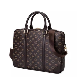 Fashion Women Men's Computer Bag Designer Business Briefcase For Male PU Leather Handbag For 14inch Laptop Casual Shoulder Bags