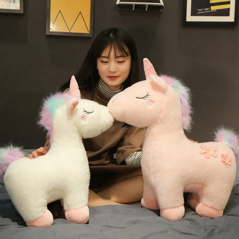 

30cm Kids Soft Unicorn Fantasy Angel Plush Toy Stuffed Animals Doll Fluffy Hair Fly Horse Toy For Children Birthday Gifts