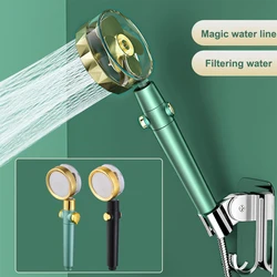 High Pressure Shower Head 360-Degree Rotation With Small Fan ABS Rain Spray Nozzle For Bathroom Accessories ShowerHead Handheld
