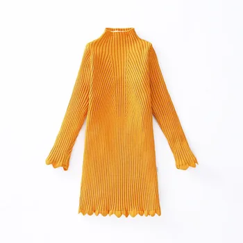 

Autumn Winter Girls Knitted Dress Baby Toddler Clothes Kids Girl Slim Princess Dresses Girls Turtleneck Pullover Sweaters Tops