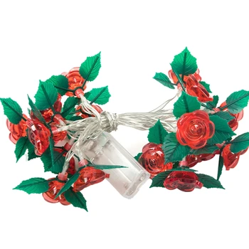 

Led Wedding Battery Powered Bright Hotel Home PVC Decoration Fabulous String Lamp Party Rose Flower Garland Bedroom 1.5M 10LED