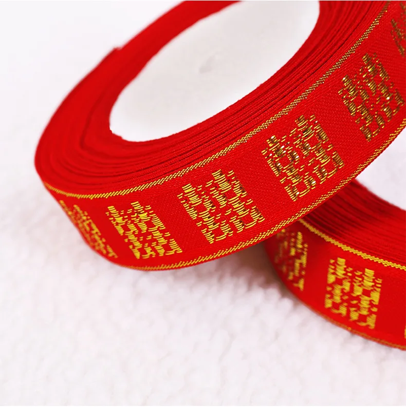 25 yd/roll Chinese Wedding supplies Ribbon Bandage Double Happiness Good fortune 