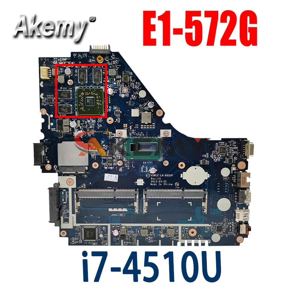 Материнская плата для ноутбука Akemy ACER Aspire E1-572G i7-4510U системная LA-9531P SR1EB 216-0841027 DDR3 |
