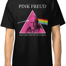 Розовый Фрейд Темная сторона вашей мамы Для мужчин черный топы, футболки Костюмы футболка рубашки для мальчиков Slim Fit стиль