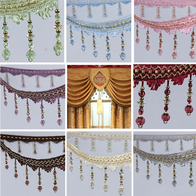 1M Tassel Curtain Trim Fringe Fringing Edging Beaded Lace Braid