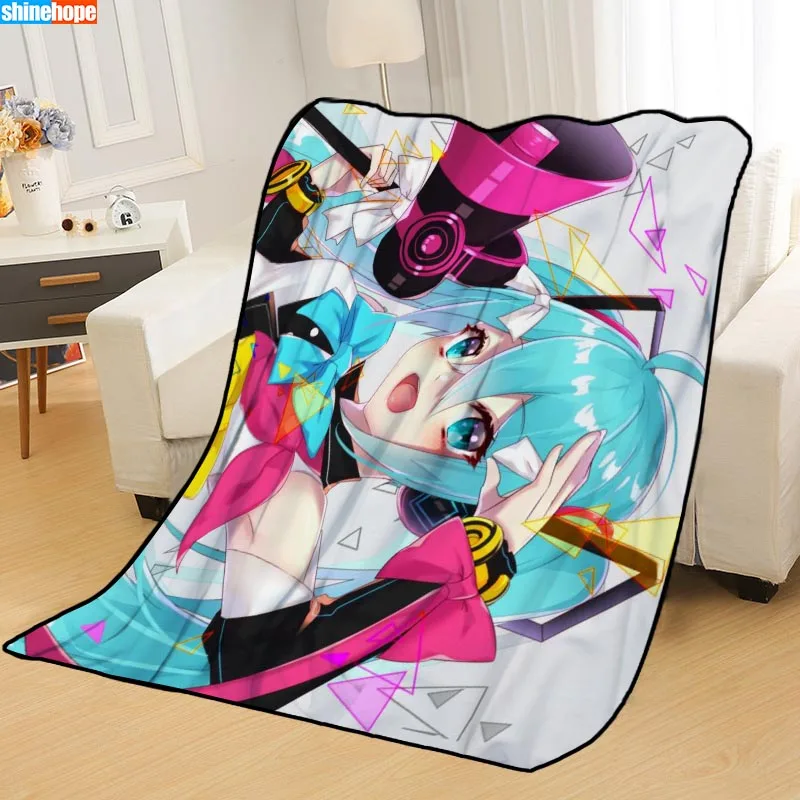 На заказ Hatsune Miku Одеяла Пледы одеяло мягкое одеяло летнее одеяло аниме одеяло путешествия одеяло - Цвет: Blanket 24