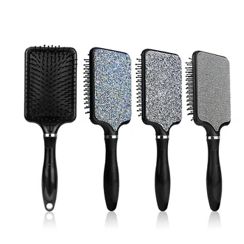 Detangler Hair Brush Soft Flexible Bristles Thick Hair Detangling Brush with Crystal Diamond for All Hair