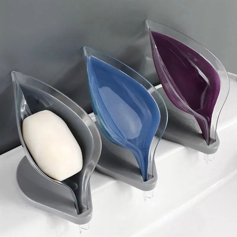 

1Pcs Leaf Shape Soap Box Non-Slip Drain Soap Holder Box Bathroom Shower Soap Holder Dish Storage Plate Tray Bathroom Accessories