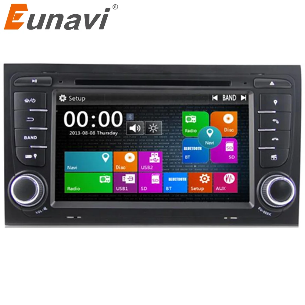 Автомагнитола Eunavi 2 Din для AUDI A4 S4 RS4 с поддержкой 3G USB GPS Bluetooth IPOD FM RDS сабвуфером|2 din|2