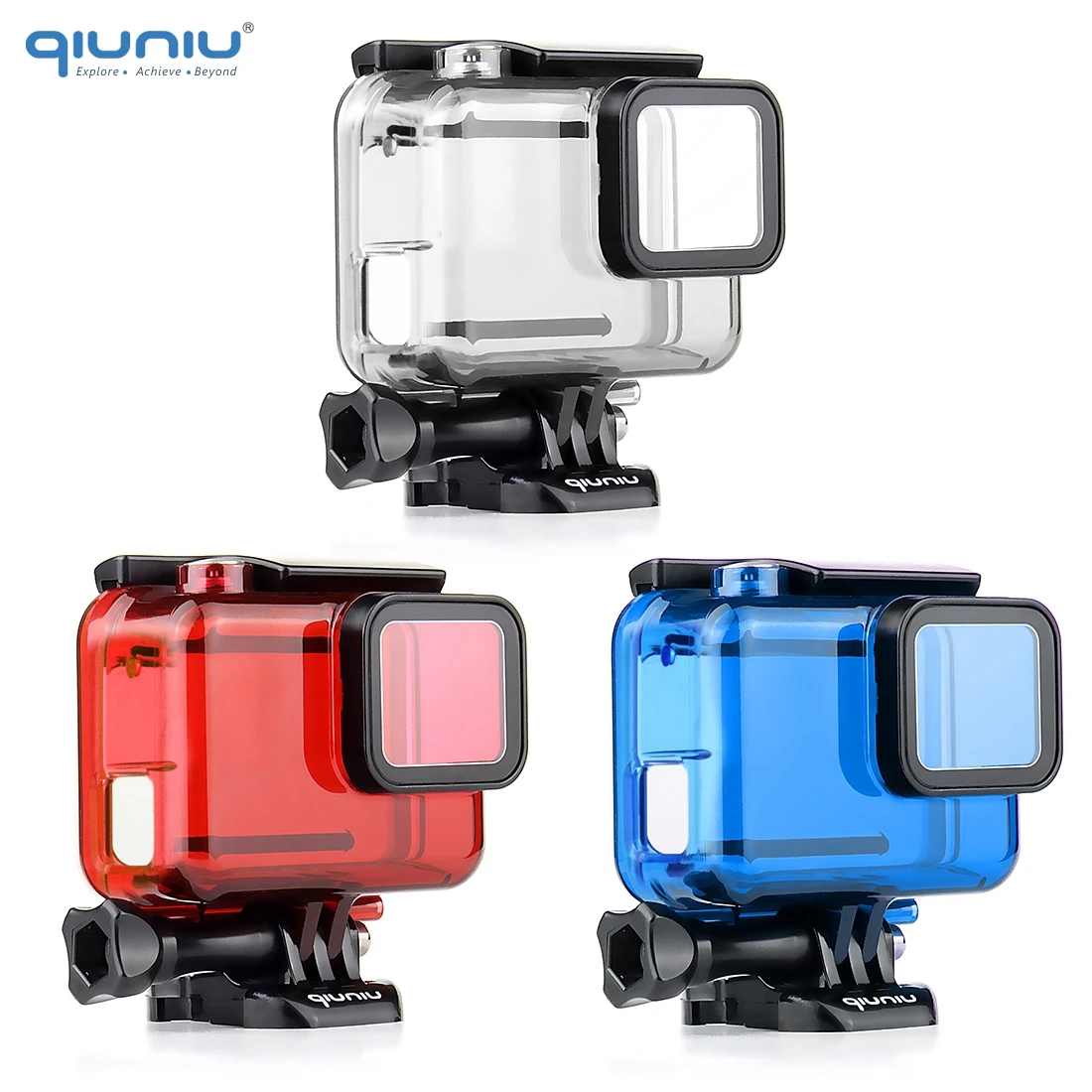 Чехол QIUNIU для GoPro Hero 7/6/5 черный защитный каркас чехол с боковым открыванием Go Pro 5 6 7